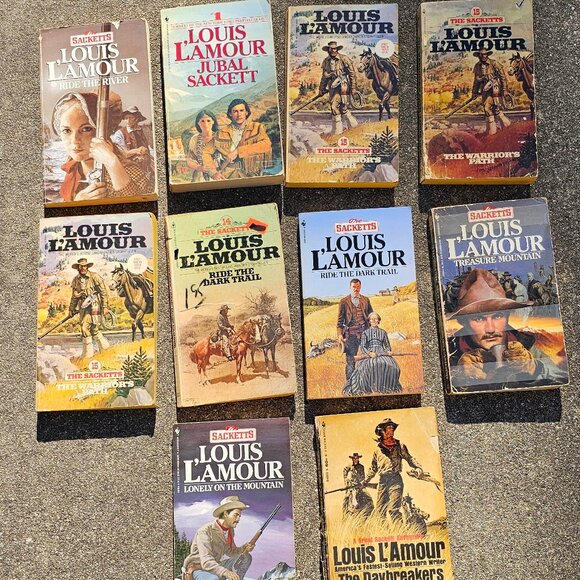 Bundle of 10 Vintage Louis Lamour Sackets Paperback Books - Picture 2 of 2